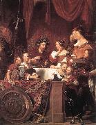 BRAY, Jan de The de Bray Family (The Banquet of Antony and Cleopatra) dg oil painting on canvas